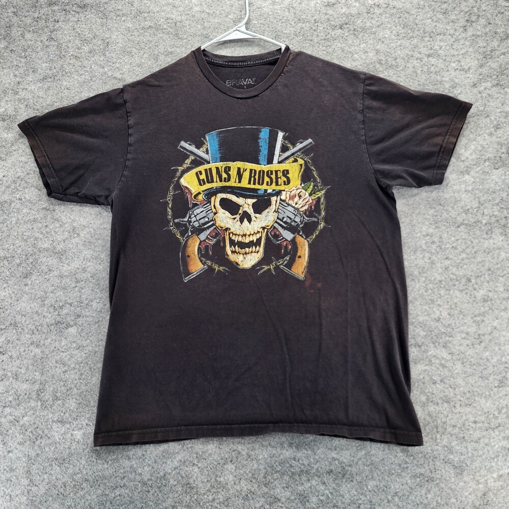 Guns N Roses Shirt Mens Large Short Sleeve Black Bravado